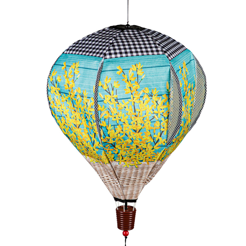 Evergreen Ballon Spinner,Forsythia Basket Burlap Balloon Spinner,15x15x55 Inches