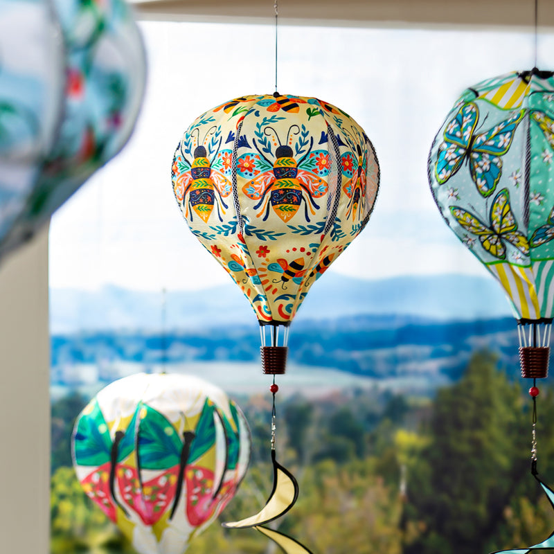 Patterned Bee Burlap Balloon Spinner,45bb589