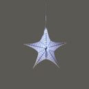 Lighted Fabric Star, Small, White,45st350bl