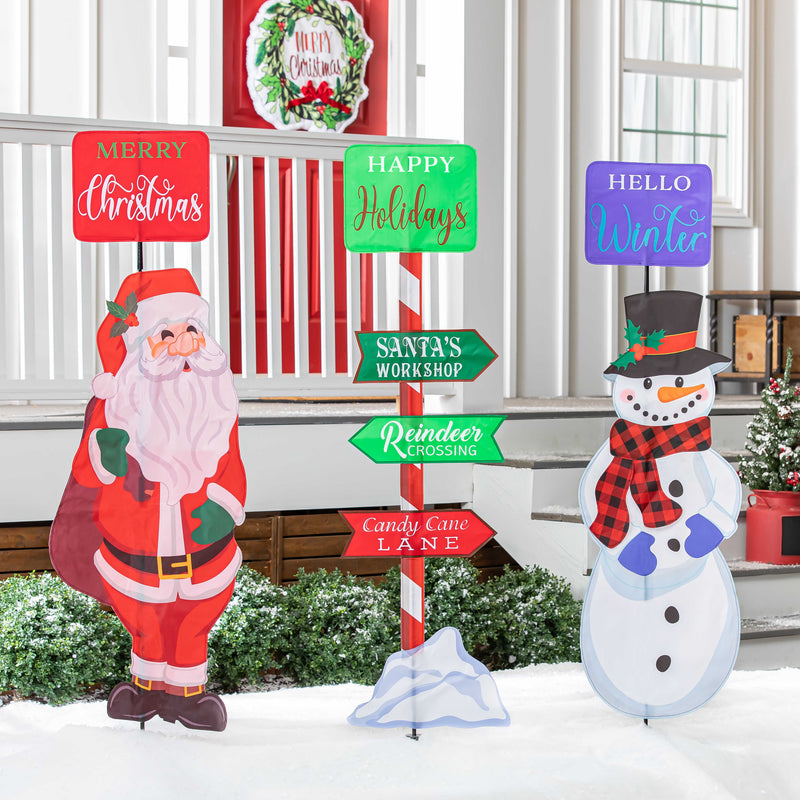 Holiday Trio Fabric Stake, 3 Asst,47fs062