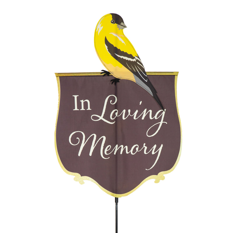 Memorial Fabric Stake, 3 Asst: Cardinal/Songbird/Butterfly,47fs069