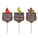 Memorial Fabric Stake, 3 Asst: Cardinal/Songbird/Butterfly,47fs069