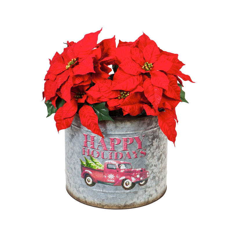 Home for the Holidays Metal Planter Nested Set of 3, 13.12"x13.12"x11.75"inches
