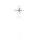 65"H Distressed White Metal Cross Stake, 2 ASST,47m2717