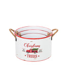Red Truck Christmas Trees Metal Planter, Set of 3,47m2719