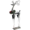 40"H Silver Whimsy Reindeer with Artificial Wreath, 2 ASST,47m2748