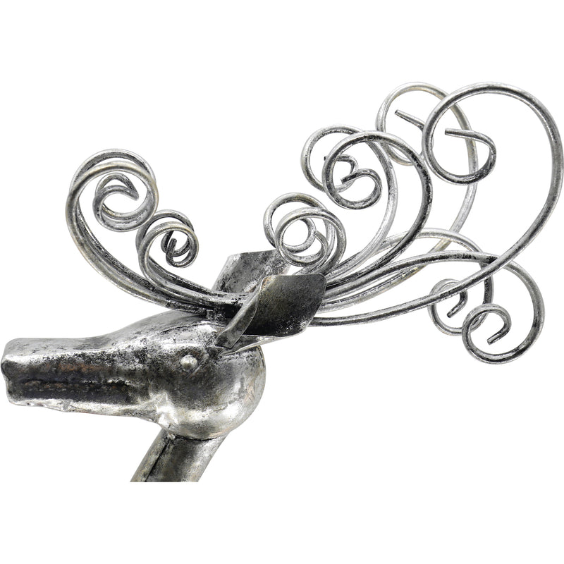 40"H Silver Whimsy Reindeer with Artificial Wreath, 2 ASST,47m2748