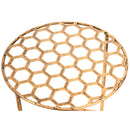 18.25" 3 Tier Collapsible Plant Stand, Honeycomb and Floral with Gold and Verdigris Finish, 8"x10"x18.25"inches