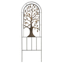 Metal Arched Garden Trellis with Tree of Life Design - Antique Copper,47m3011