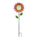 37.75"H Thermometer Pink Petals Garden Stake,47m3099