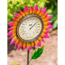 37.75"H Thermometer Pink Petals Garden Stake,47m3099