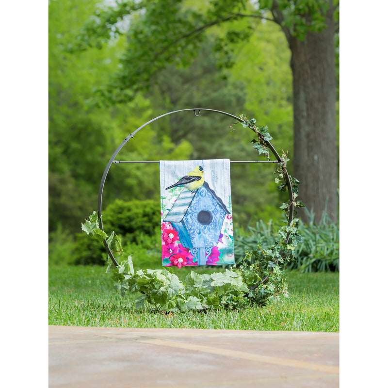 Metal Outdoor Sculptural Decor for Displaying Planter or Flag,47m3786