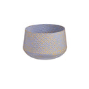 Set of 3 Distressed Light Periwinkle Embossed Planter, 11.75"x11.75"x7.25"inches