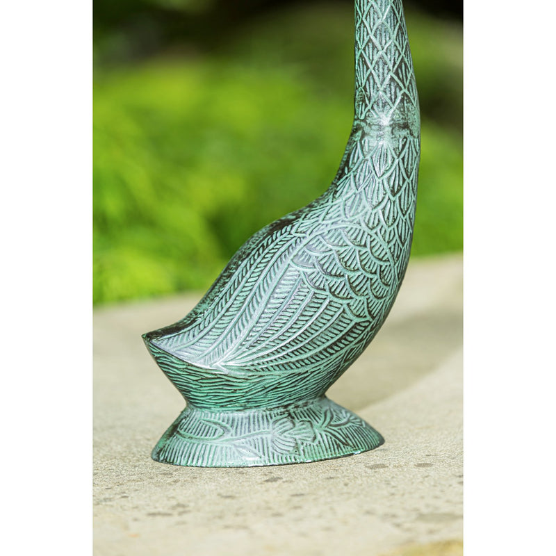 24"H Verdigris Goose Garden Statuary, Set of 2, 8"x4"x24"inches