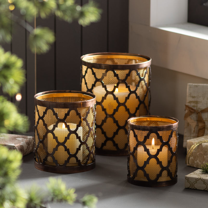 Metal Hurricane, Quatrefoil Design, Nested Set,47m5603