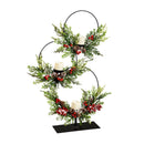 20" LED Metal Table Decor with Artificial and 3 LED Candles,4fl132