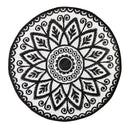 4' Indoor/Outdoor Round Rug Black,4or134