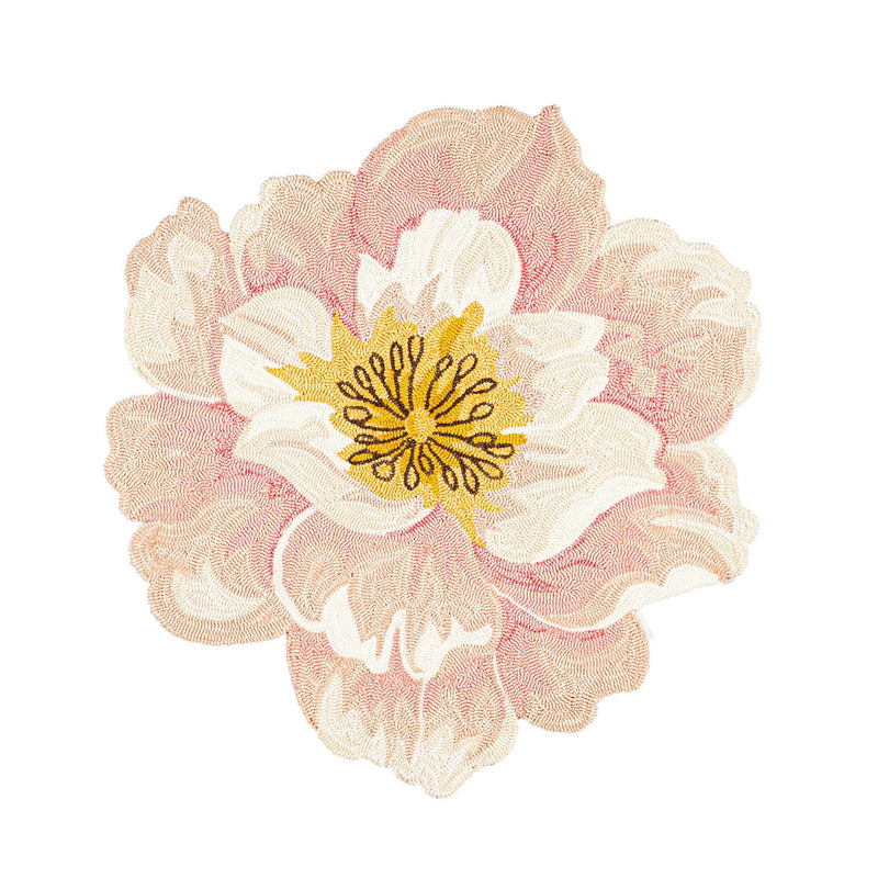 Shaped Hooked Indoor/Outdoor Rug, Pink Dogwood,4or201