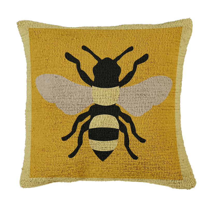 Hooked Pillow 18"x18" Bee,4p21148