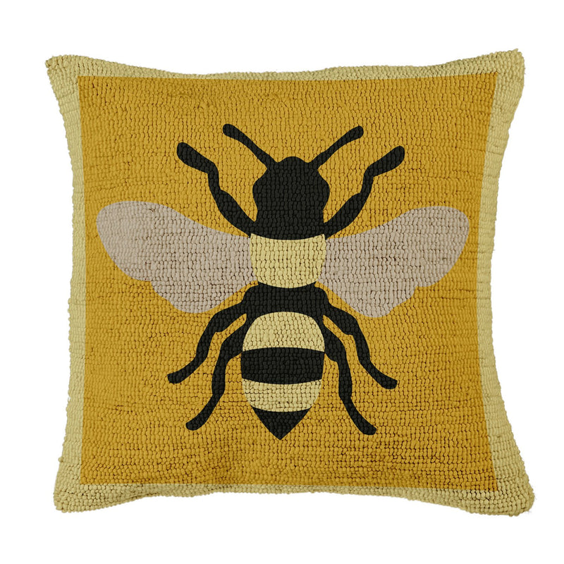 Hooked Pillow 18"x18" Bee,4p21148
