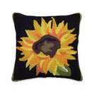 Indoor/Outdoor Hooked Pillow,  Sunflower 18"x18'',4p4897