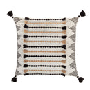 Woven Stripe Black & Cream Indoor/Outdoor Decorative Pillow, 18"x18",4p4968