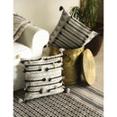 Woven Braided Black & Cream Indoor/Outdoor Decorative Pillow, 18"x18",4p4969