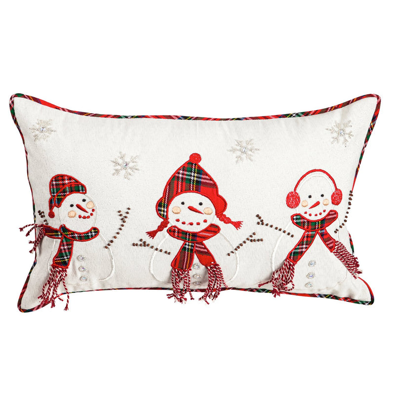 3 Snowmen Lumbar Pillow,4p4989
