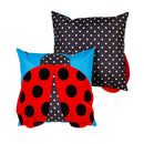 Ladybug Welcome with Applique Wings 18" Interchangeable Pillow Cover,4plc533bl