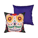 Sugar Skull LED 18" Interchangeable Pillow Cover,4plc547bl