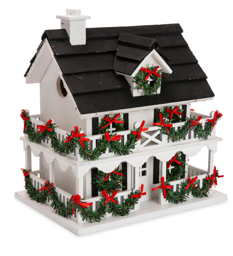Lighted Holiday Colonial Cottage Birdhouse,53v9u