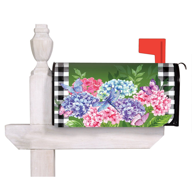 Hydrangea Checks Mailbox Cover,56758
