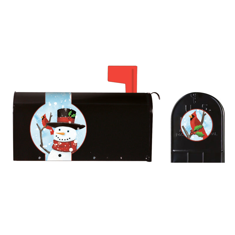 Evergreen Mailbox Cover,Snowman Mailbox Saddle with Magnetic Mailbox Door Decor Set,0.12x7.5x21 Inches