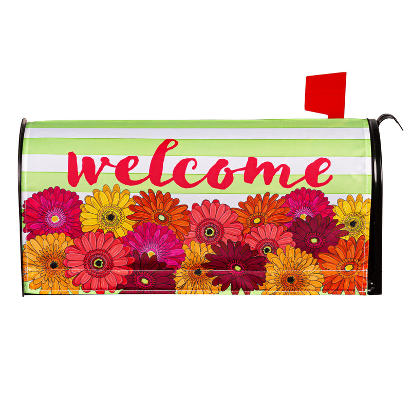 Evergreen Mailbox Cover,Gerbera Daisies Bouquet Mailbox Cover,0.1x18x21 Inches