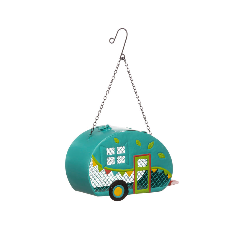 Evergreen Bird Feeder,Metal Camper Birdfeeder,8.86x3.94x12.2 Inches