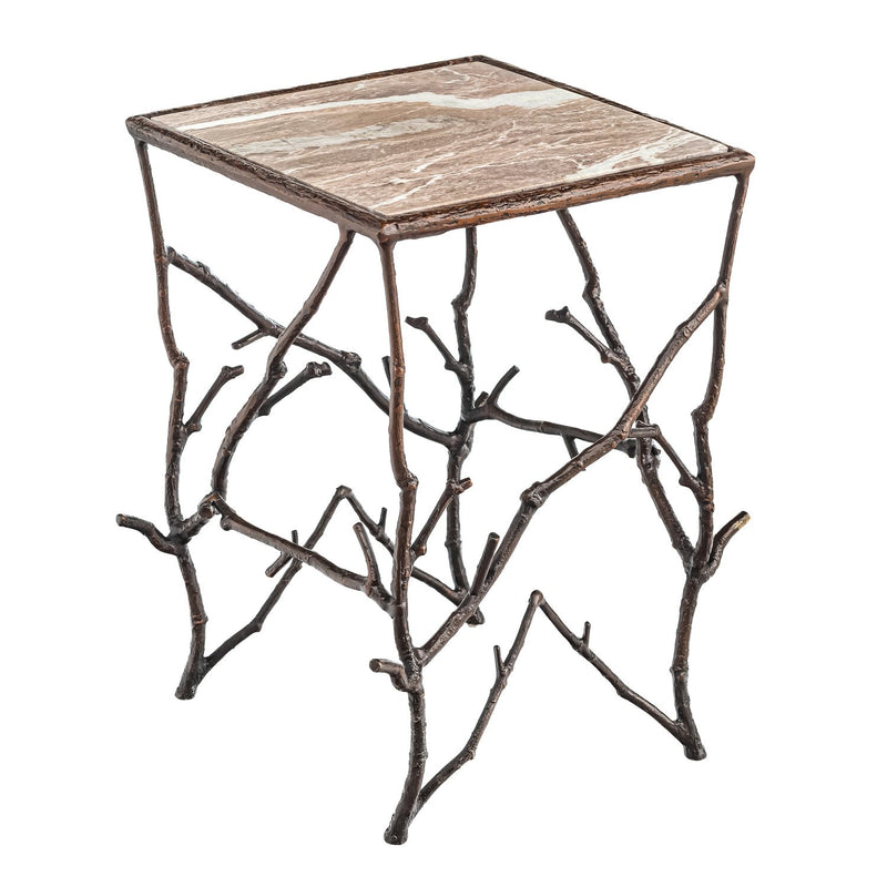 Indoor/Outdoor Branchwater Accent Table with Marble Top,62g83