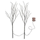 Indoor/Outdoor Lighted Halloween Black Branches with 100 Orange LEDs, Set of 2,65j46