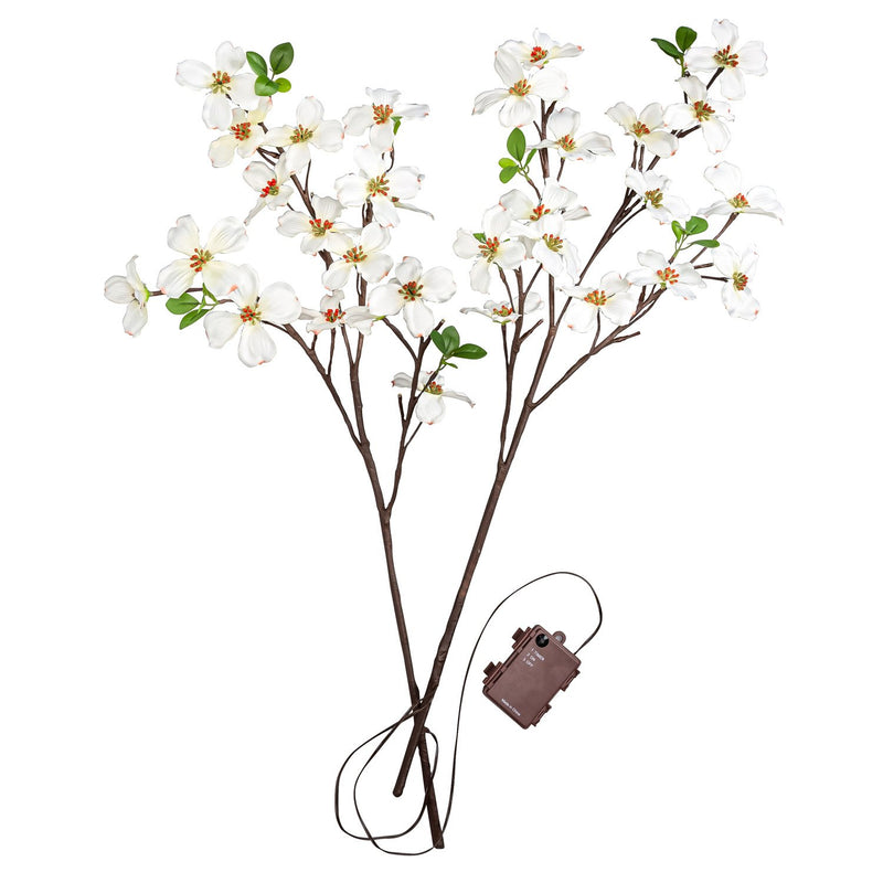 Indoor/Outdoor Lighted Dogwood Tree Branches, Set of 2,65k07