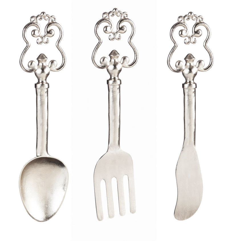 Cast Metal Cutlery Wall Decor, 3 Asst,6awd176