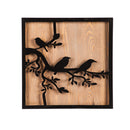 Metal and Wood Wall Decor Birds, 18"x1.5"x18"inches