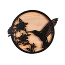 Metal and Wood Round Wall Decor Hummingbird, 18"x1.5"x18"inches