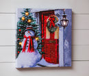 LED Canvas Wall Decor, Snowman Outside the Door,6ltc1002