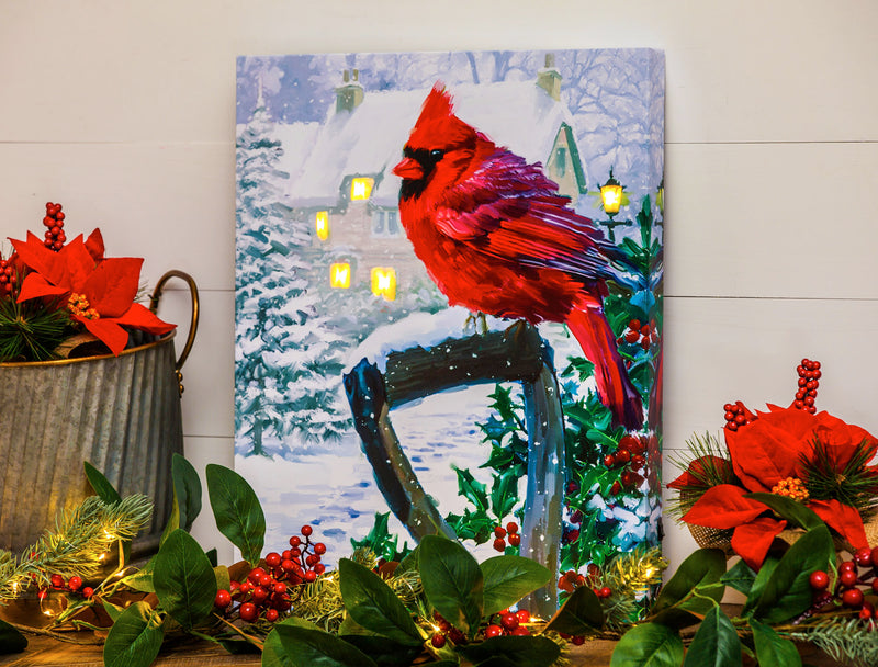 LED Canvas Wall Décor, Cardinal with Shovel,6ltc6646