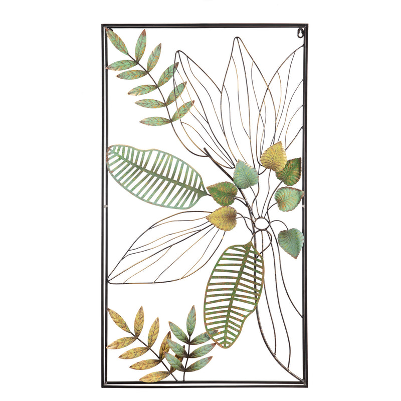 Metal Leaf Framed Outdoor Wall Decor,6m603