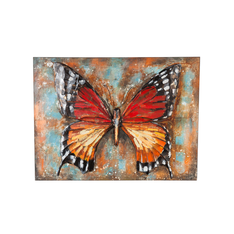 Painted Metal Butterfly Outdoor Wall Decor,6m622