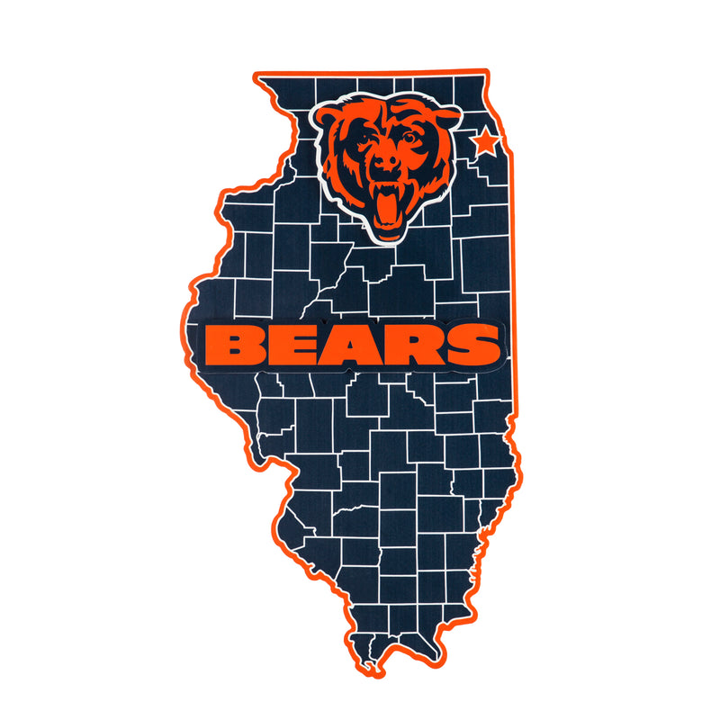 State Shape Wall Decor,, Chicago Bears,6ws3805