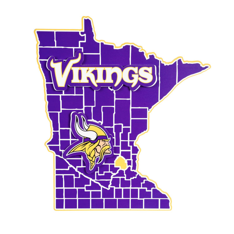State Shape Wall Decor,, Minnesota Vikings,6ws3817