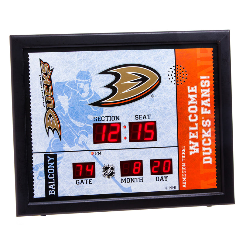 Bluetooth Scoreboard Wall Clock, Anaheim Ducks,7cl4350