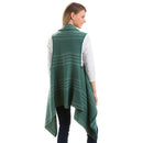 Striped Shawl Vest, 2 Asst, Black, Green,7cwc229