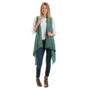 Striped Shawl Vest, 2 Asst, Black, Green,7cwc229